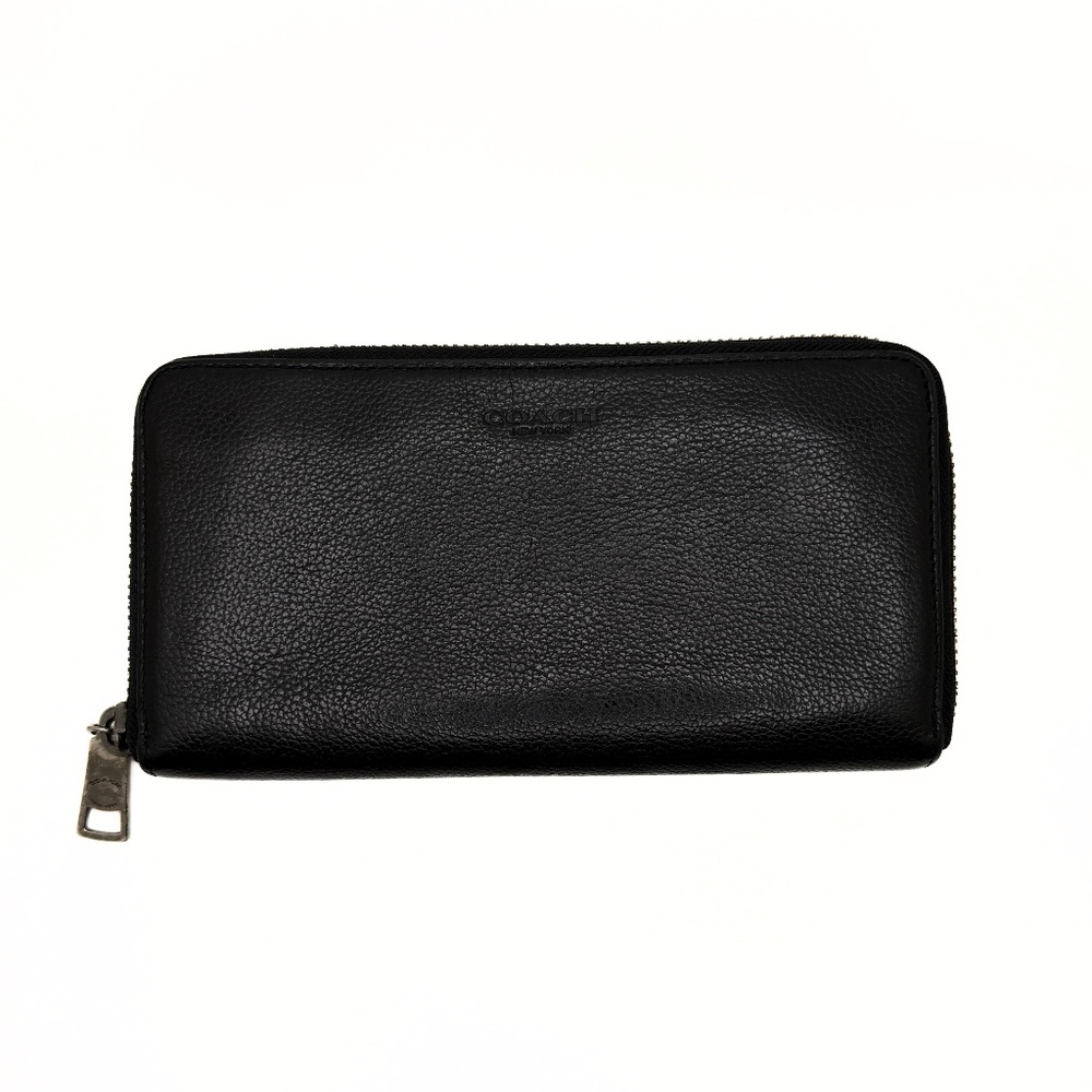 Coach Black Long Accordion Zip Wallet